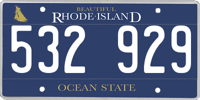 RI license plate 532929