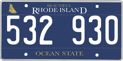 RI license plate 532930
