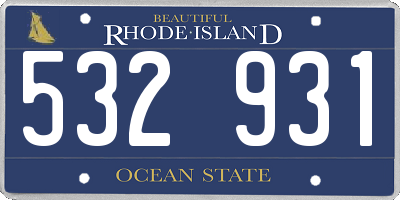 RI license plate 532931
