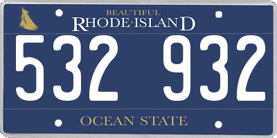 RI license plate 532932
