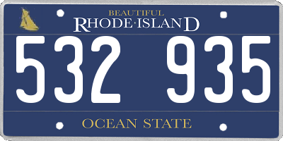 RI license plate 532935