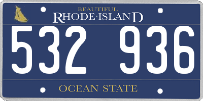 RI license plate 532936