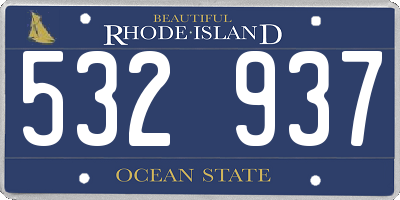 RI license plate 532937