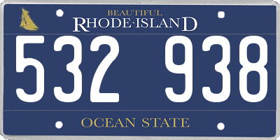RI license plate 532938