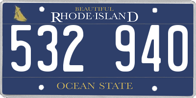 RI license plate 532940