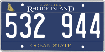 RI license plate 532944