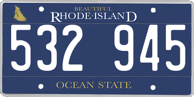 RI license plate 532945