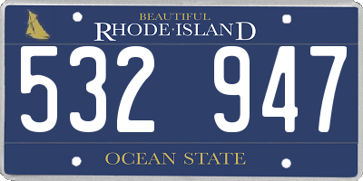 RI license plate 532947