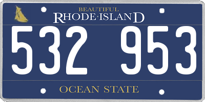 RI license plate 532953