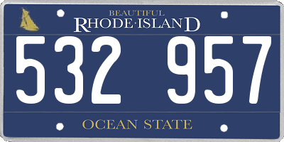 RI license plate 532957