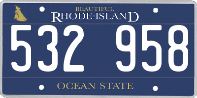 RI license plate 532958
