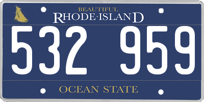 RI license plate 532959