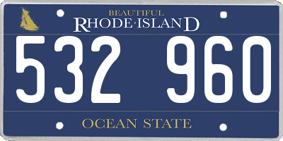 RI license plate 532960