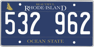 RI license plate 532962