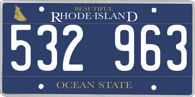RI license plate 532963