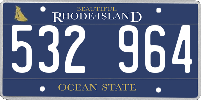 RI license plate 532964