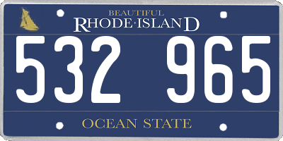 RI license plate 532965