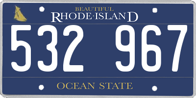 RI license plate 532967