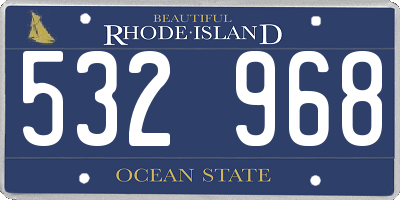 RI license plate 532968
