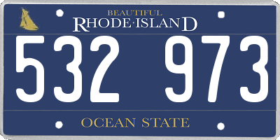 RI license plate 532973