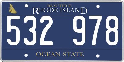 RI license plate 532978