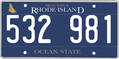 RI license plate 532981