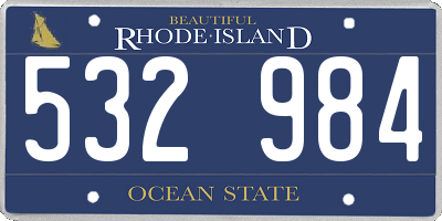 RI license plate 532984