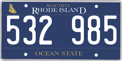 RI license plate 532985