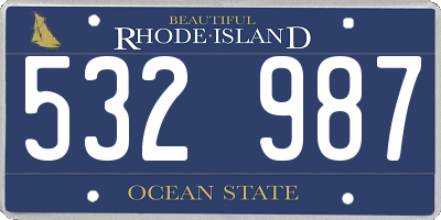 RI license plate 532987