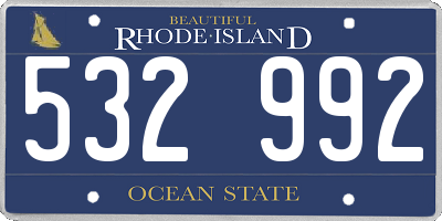 RI license plate 532992