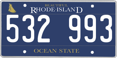RI license plate 532993