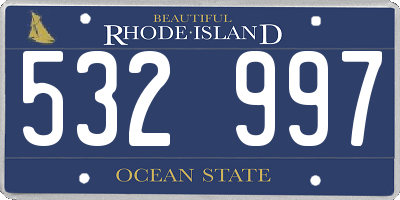RI license plate 532997
