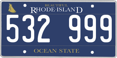 RI license plate 532999
