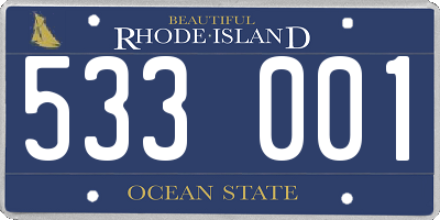 RI license plate 533001