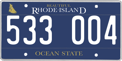 RI license plate 533004