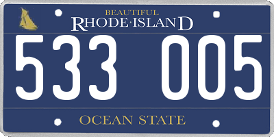 RI license plate 533005
