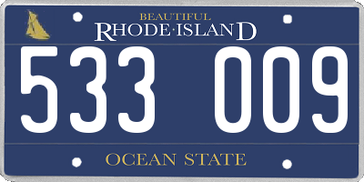 RI license plate 533009