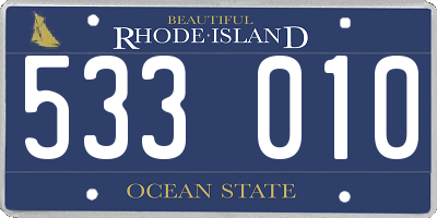 RI license plate 533010