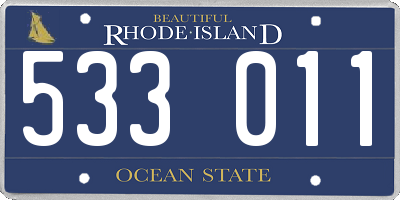 RI license plate 533011