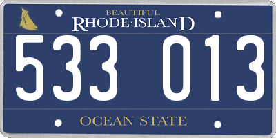 RI license plate 533013