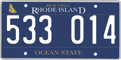 RI license plate 533014