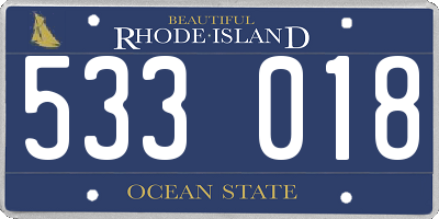 RI license plate 533018