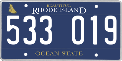 RI license plate 533019