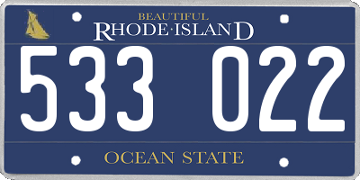 RI license plate 533022