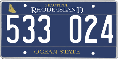 RI license plate 533024