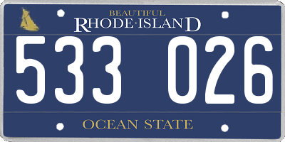 RI license plate 533026