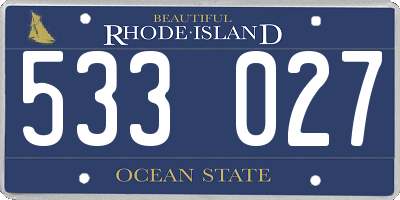 RI license plate 533027
