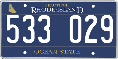 RI license plate 533029