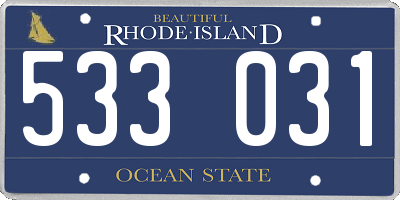 RI license plate 533031