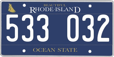 RI license plate 533032